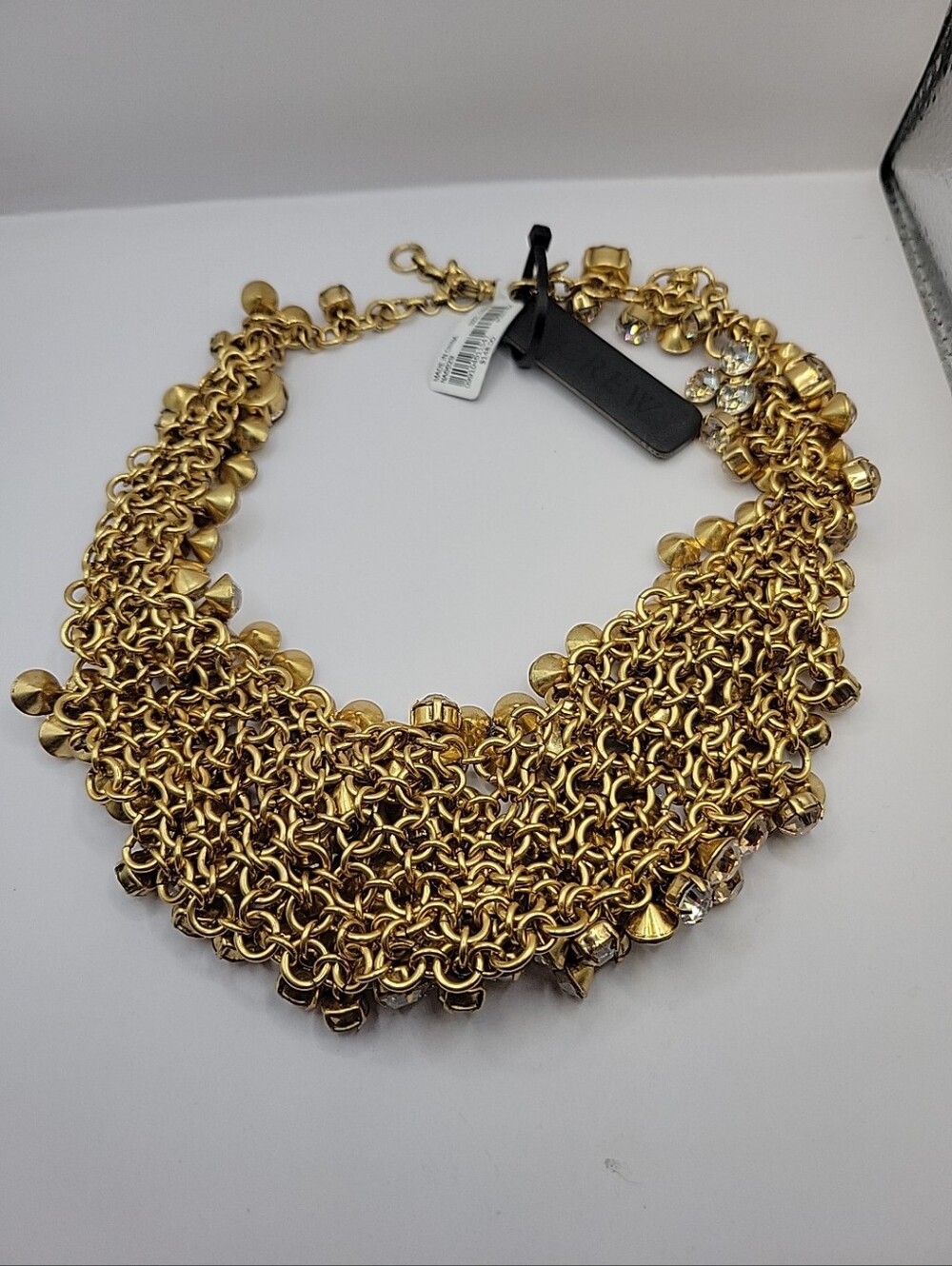 J. Crew Retired Crystal Statment Bib Necklace Champagne Rhinestones NWT. Rare - Picture 10 of 11